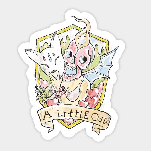 A Little Odd - Skullzee Sticker by bangart